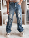 Damen Denim Baggy Hose mit Löchern DEMARIP blau Dstreet UY2486