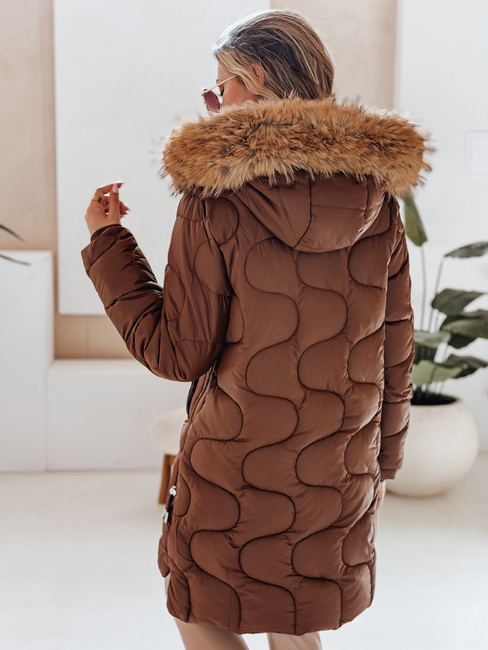 Damen Winterjacke VIRELIA gesteppt mit Kapuze braun Dstreet TY4936