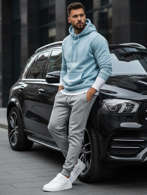 Herren Kapuzenpullover Himmelblau Dstreet BX5107