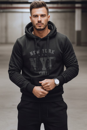 Isoliertes Herren-Kapuzensweatshirt schwarz Dstreet BX5934