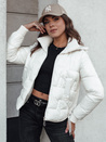 Damen FASHWARM kurze Steppjacke mit Kapuze weiß Dstreet TY4637