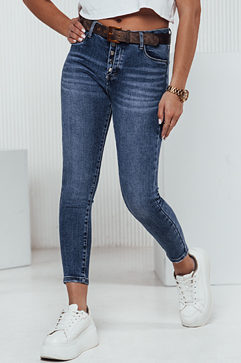 Damen Denim-Hose BUTTONFIT skinny blau Dstreet UY2313