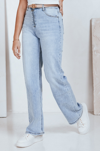 Damen Jeans mit weitem Bein und hoher Taille hellblau Dstreet UY2786