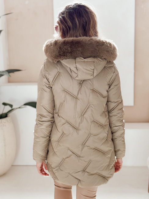 Damen Winterjacke LOVEINSIDE gesteppt mit Fell camel Dstreet TY5051