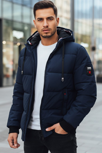Herren Winterjacke mit Kapuze navy blau Dstreet TX5086z