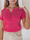 Damen Einheitsgröße gerippte Bluse KISS LOOK rosa Dstreet RY2832