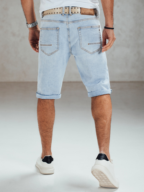 Blaue Denim-Shorts für Männer mit Gürtel Dstreet SX2559