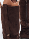 Braune Damenstiefel aus Wildleder Dstreet ZY1142