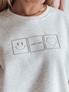 Damen Sweatshirt in Übergröße mit Stickerei EASYJOY grau Dstreet BY1517