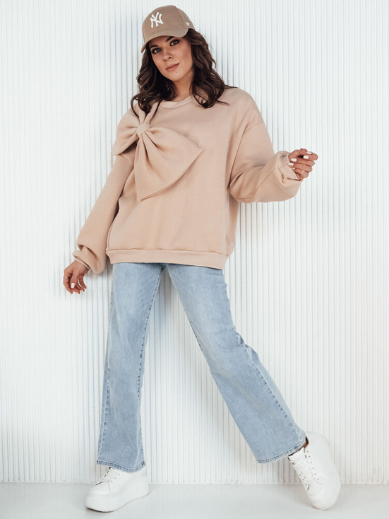 Damen Oversize Sweatshirt BOWLOOP Farbe Beige DSTREET BY1262