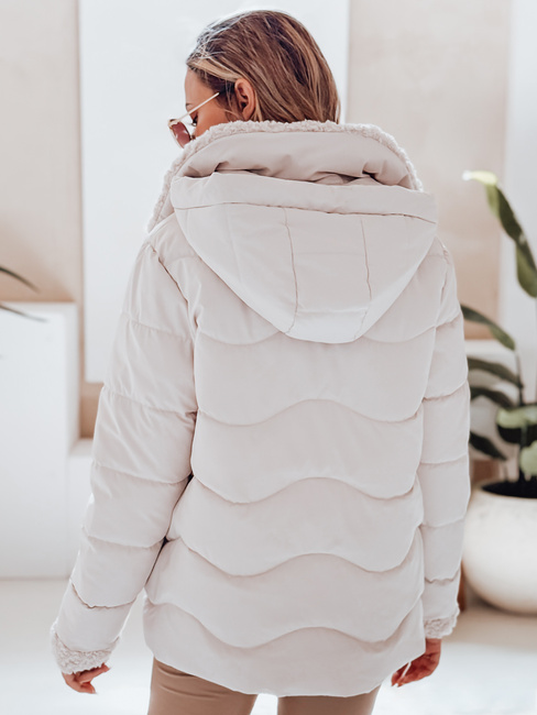 Damen WARMMISS gesteppte Winterjacke mit Kapuze weiß Dstreet TY4922