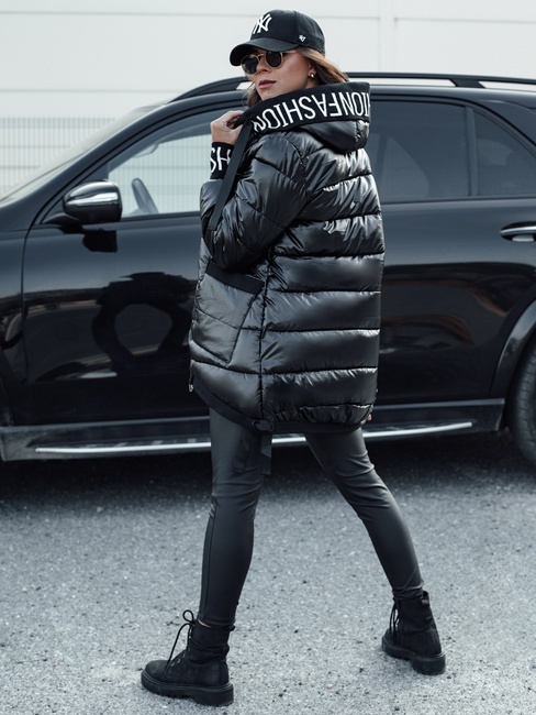 Damen Übergangs-Steppjacke mit Kapuze FASHION CHIC schwarz Dstreet TY4583