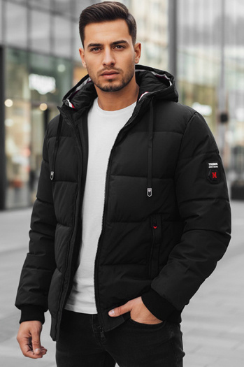 Herren Winterjacke mit Kapuze schwarz Dstreet TX5087z