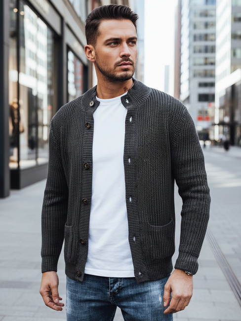 Dunkelgrauer Herren Strickpullover Dstreet WX2345