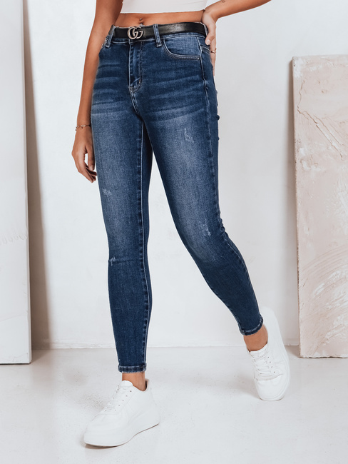 Damen Skinny Jeans mit hoher Taille navy blau Dstreet UY2823