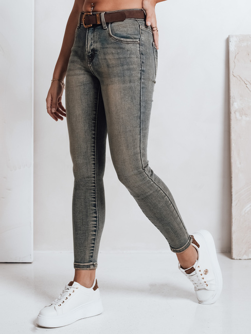 Damen Skinny Jeans mit Gürtel blau Dstreet UY2810