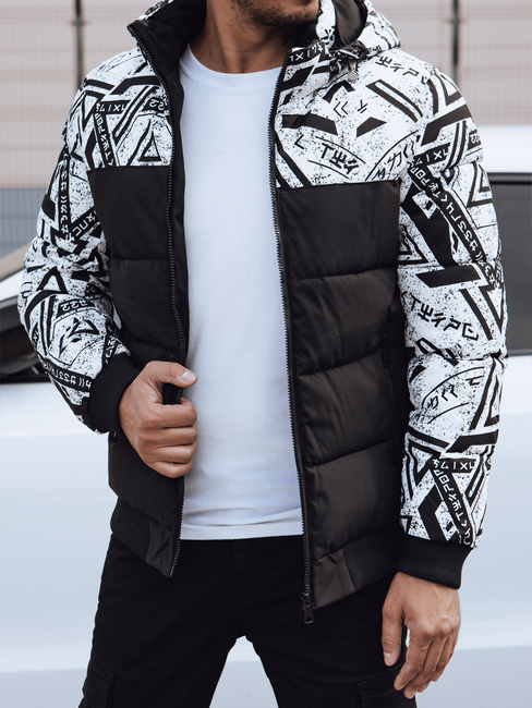 Herren Steppwinterjacke mit Kapuze weiß Dstreet TX4874