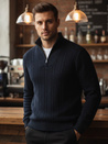 Herren Pullover mit Stehkragen navy blau Dstreet WX2326