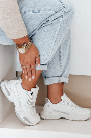 Damen weiße Turnschuhe Dstreet ZY1017