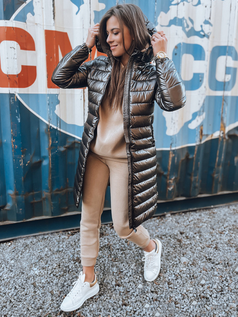 Damen Lange Mantel LESSI Farbe Camel DSTREET TY3355