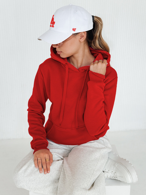 Damen Kapuzenpullover BASIC Rot BY0175