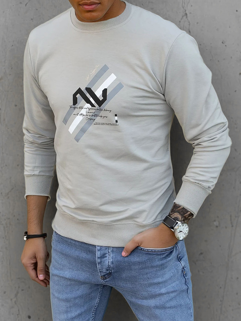 Bedrucktes Herren Sweatshirt beige Dstreet BX5363
