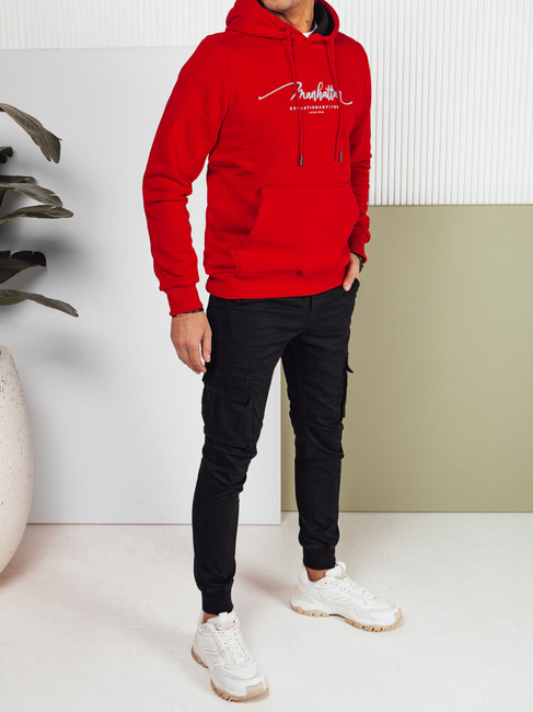 Herren Sweatshirt mit Aufdruck Farbe Rot DSTREET BX5702