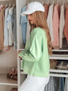 Oversize-Bluse für Damen in Buttercreme mit mintfarbenem NUBISS-Anhänger Dstreet RY2801