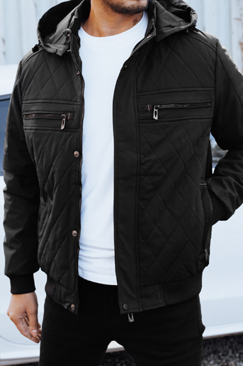 Herren Übergangs-Steppjacke mit Kapuze schwarz Dstreet TX5037