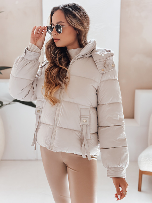 Damen Steppjacke mit Kapuze beige Dstreet TY5066