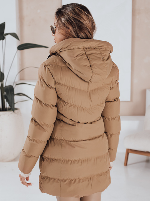 Damen Winterjacke mit Kapuze GABRIELLE dunkelbeige Dstreet TY4363