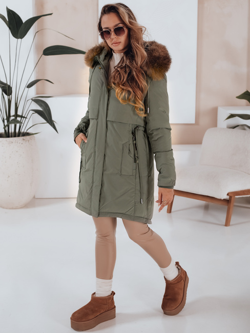 Damen Winter Parka Jacke mit Kapuze grün Dstreet TY5081