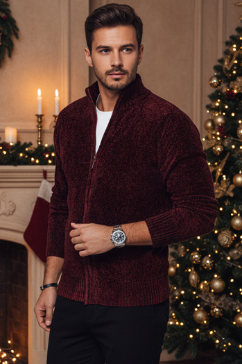 Herren Pullover ohne Knöpfe burgundy Dstreet WX2233z