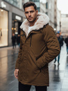Herren Winter Parka Jacke mit Kapuze beige Dstreet TX4968