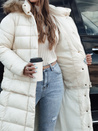 Damen Steppwinterjacke mit Kapuze CROMBILA weiß Dstreet TY4101
