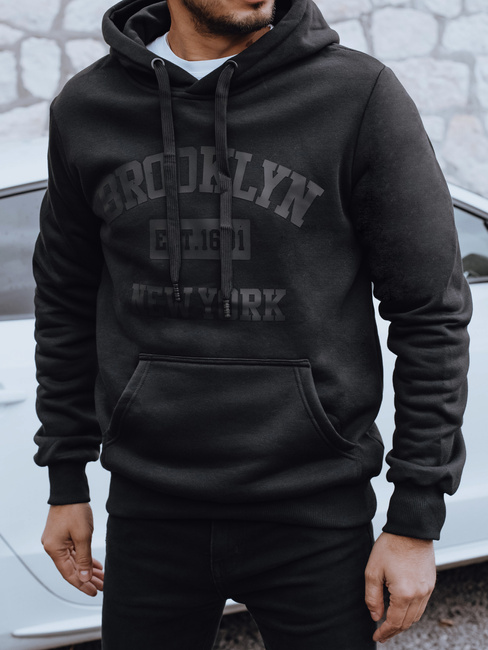 Herren bedrucktes isoliertes Sweatshirt schwarz Dstreet BX5916