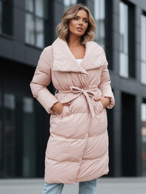 Damen Lange Mantel FAVI Farbe Rosa DSTREET TY3090