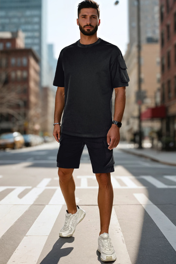 Schwarzes Basic-Set für Männer Dstreet AX0799