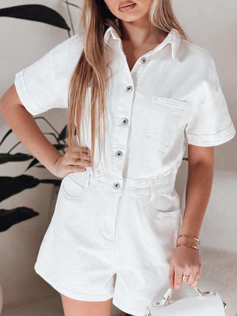 DINOZIA weiß Denim kurzen Overall Dstreet EY2589