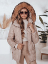 Damen Winterjacke LUMORE gesteppt mit Kapuze beige Dstreet TY5011