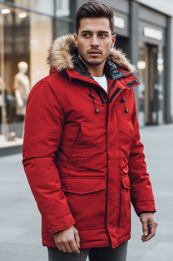 Herren Winter Parka Jacke rot Dstreet TX2995z