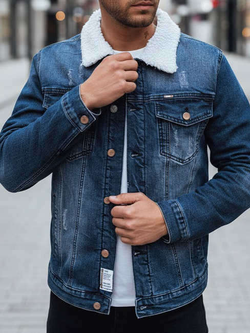 Isolierte Herren-Jeansjacke dunkelblau Dstreet TX4729z