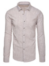 Herren Langarmhemd mit feinen Streifen beige Dstreet DX2657