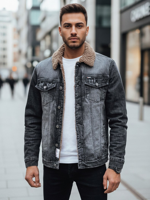 Isolierte Herren-Jeansjacke schwarz Dstreet TX4725z