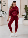 Damen Veloursanzug VIP PRIVATE Farbe Weinrot DSTREET AY0869