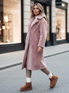 Damen Wintermantel LUXERII langer Pelzmantel rosa Dstreet TY4689z