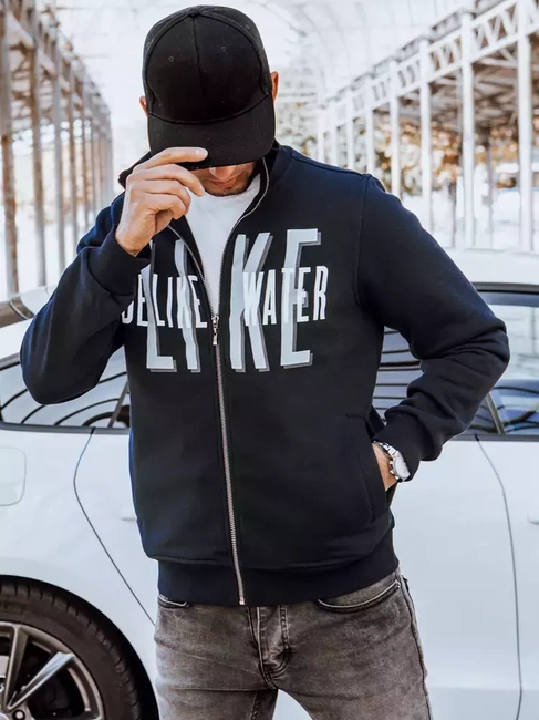 Herren Sweatshirt mit Aufdruck Dunkelblau Dstreet BX5412