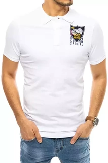 Herren Poloshirt mit Stickerei Weiß Dstreet PX0392