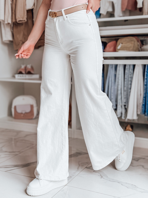 Damenhose mit weitem Bein LEGBLISS weiß Dstreet UY2676