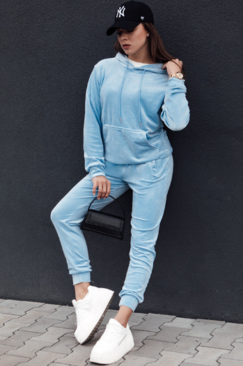 Damenset aus Velours RELAX FIT blau Dstreet AY1071